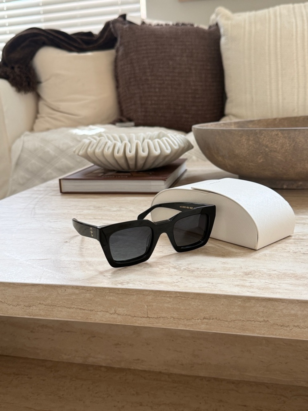 Anine Bing - Indio Black Rectangular Women’s Sunglasses - Classic